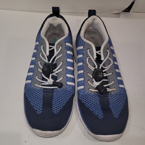 Apex A7100 Womens Size 7 EU 37 Wide Blue Athletic Diabetic Knit Walking Lace - Picture 1 of 6